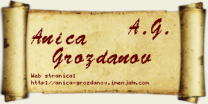 Anica Grozdanov vizit kartica